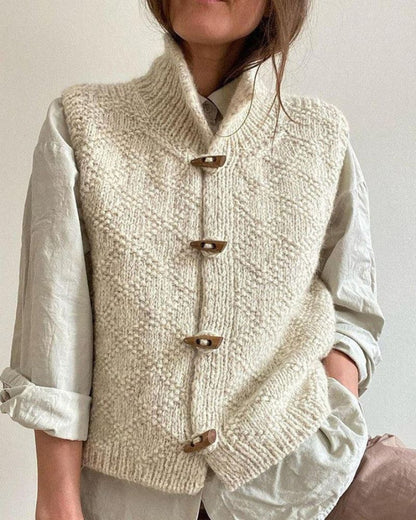 Gilet sans manches tricoté | Élégance rustique