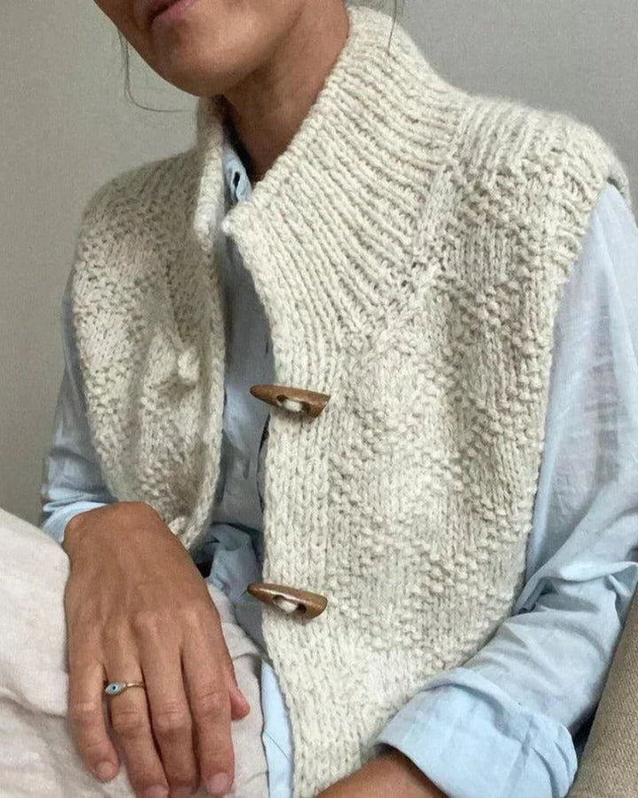 Gilet sans manches tricoté | Élégance rustique