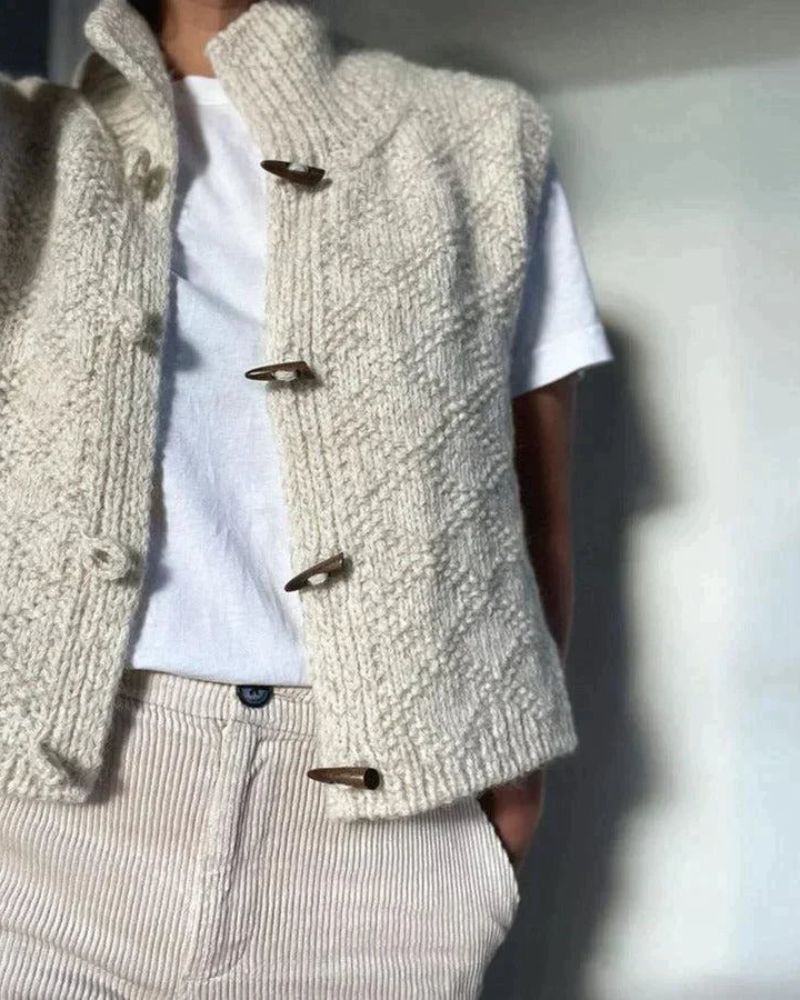Gilet sans manches tricoté | Élégance rustique