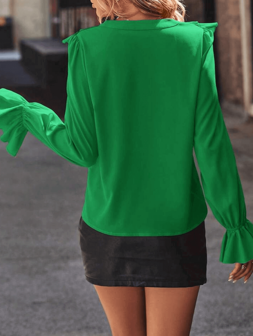 Blouse à volants boutonnée | Élégance audacieuse