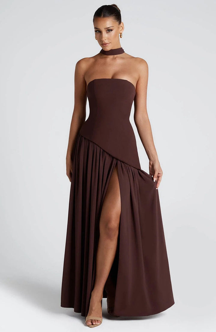 Robe longue élégante femme | Maxi fendue pour soirée
