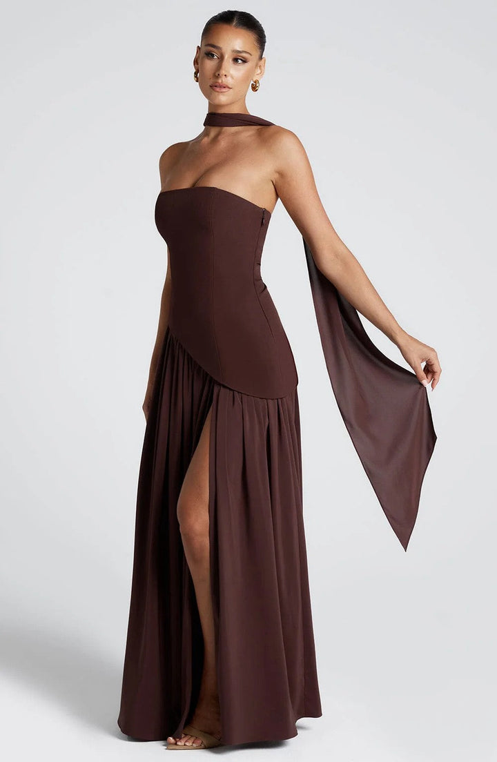 Robe longue élégante femme | Maxi fendue pour soirée