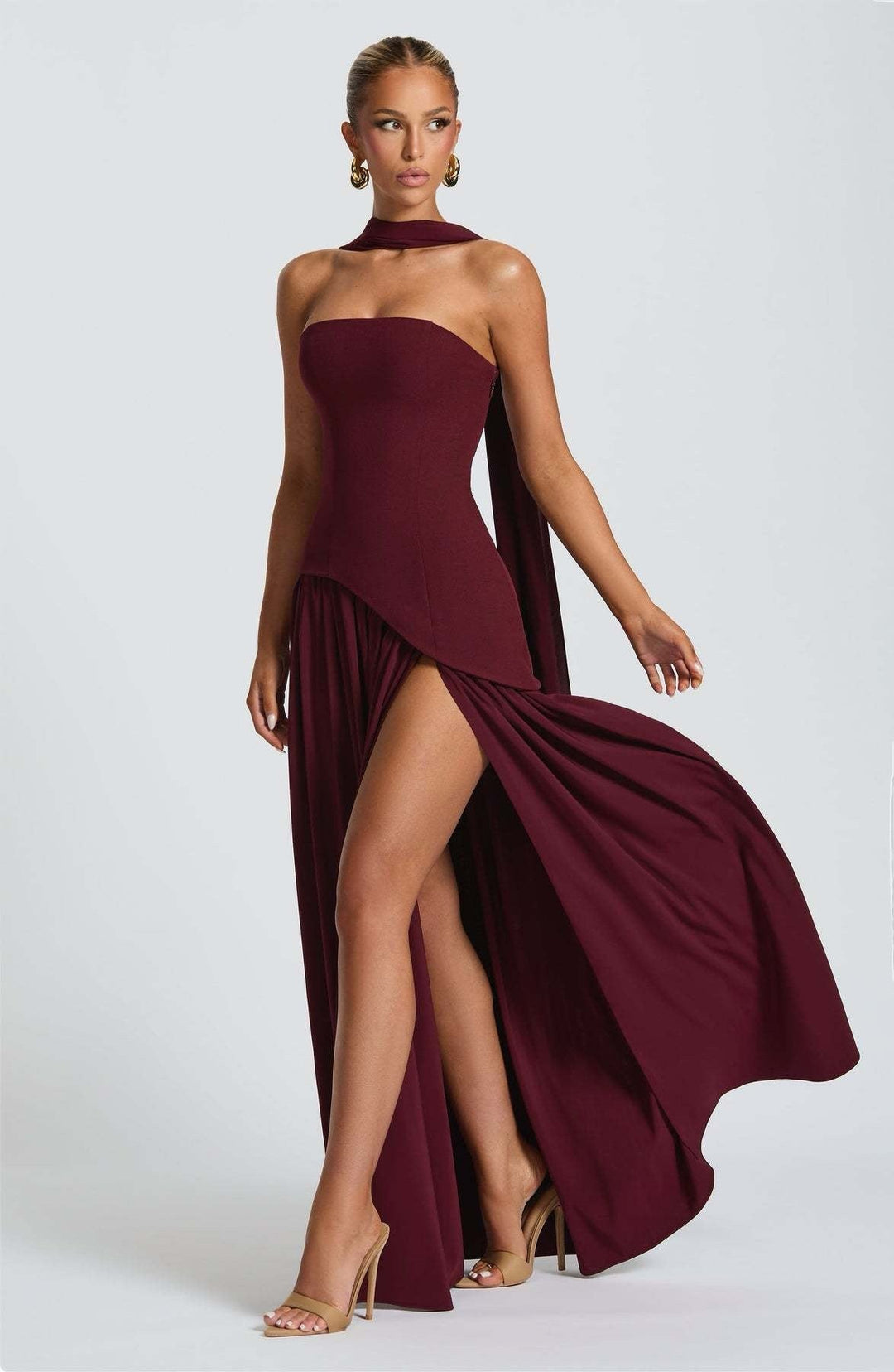 Robe longue élégante femme | Maxi fendue pour soirée