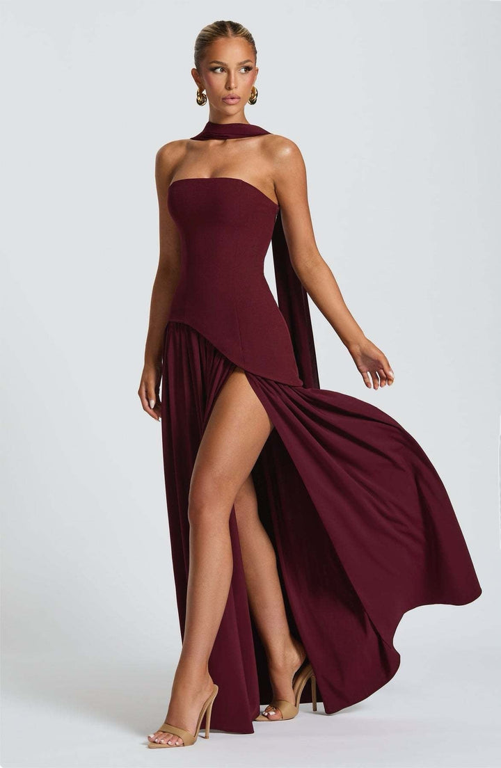 Robe longue élégante femme | Maxi fendue pour soirée