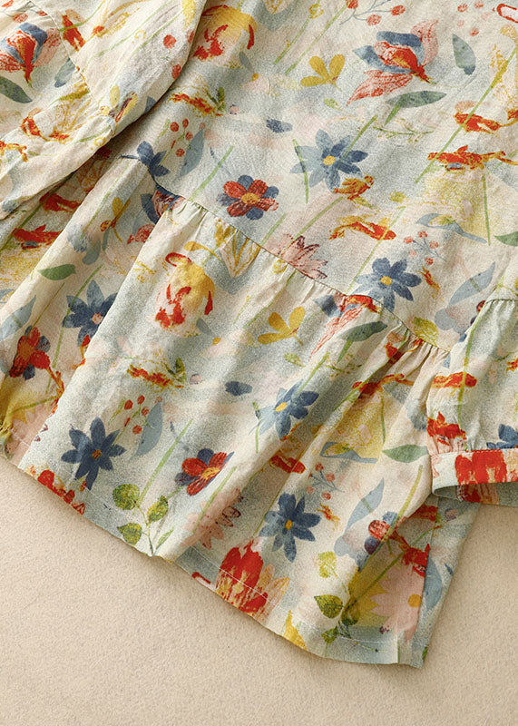 Blouse fleurie ample | Charme artistique et coupe décontractée