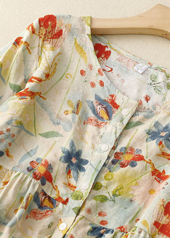 Blouse fleurie ample | Charme artistique et coupe décontractée