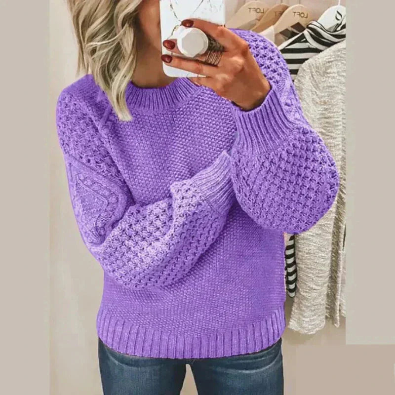 Pull texturé à manches ballon | Élégance quotidienne en maille