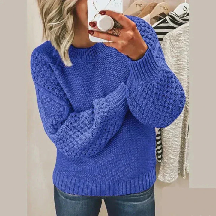 Pull texturé à manches ballon | Élégance quotidienne en maille