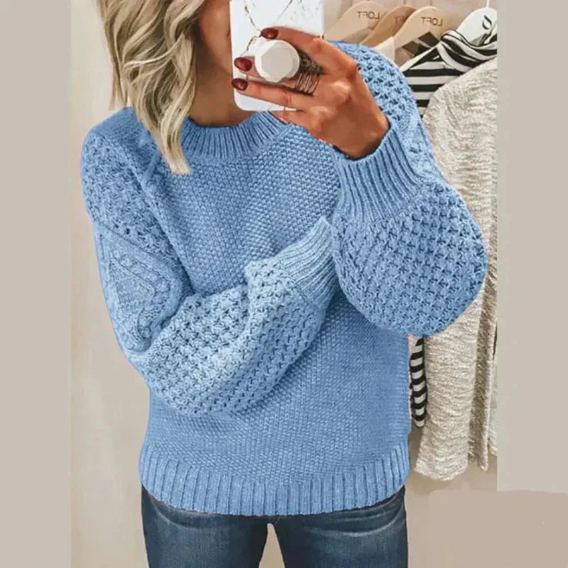 Pull texturé à manches ballon | Élégance quotidienne en maille