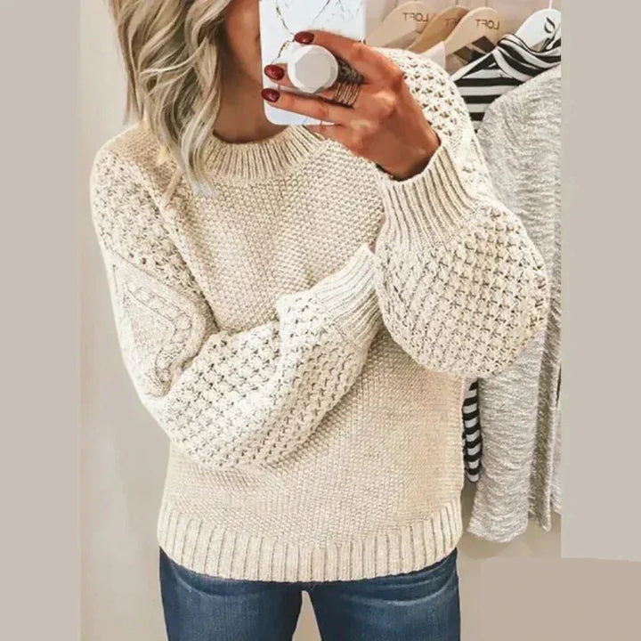 Pull texturé à manches ballon | Élégance quotidienne en maille