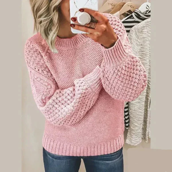 Pull texturé à manches ballon | Élégance quotidienne en maille
