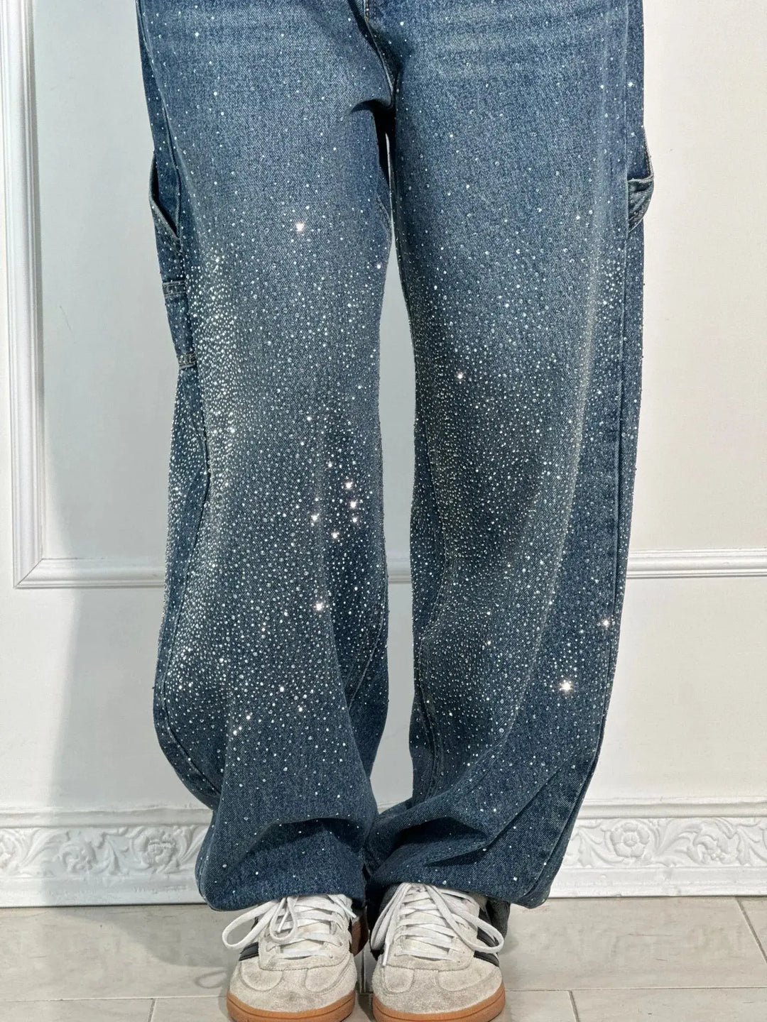 Jean à strass | Brillance pour un look décontracté