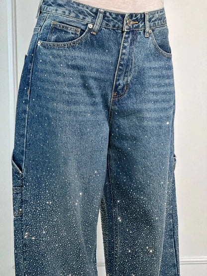 Jean à strass | Brillance pour un look décontracté