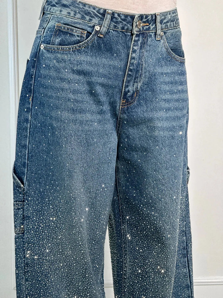Jean à strass | Brillance pour un look décontracté