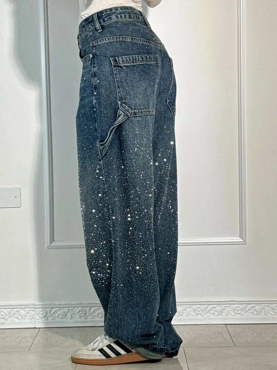 Jean à strass | Brillance pour un look décontracté