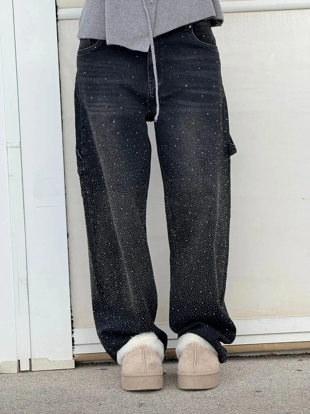 Jean à strass | Brillance pour un look décontracté