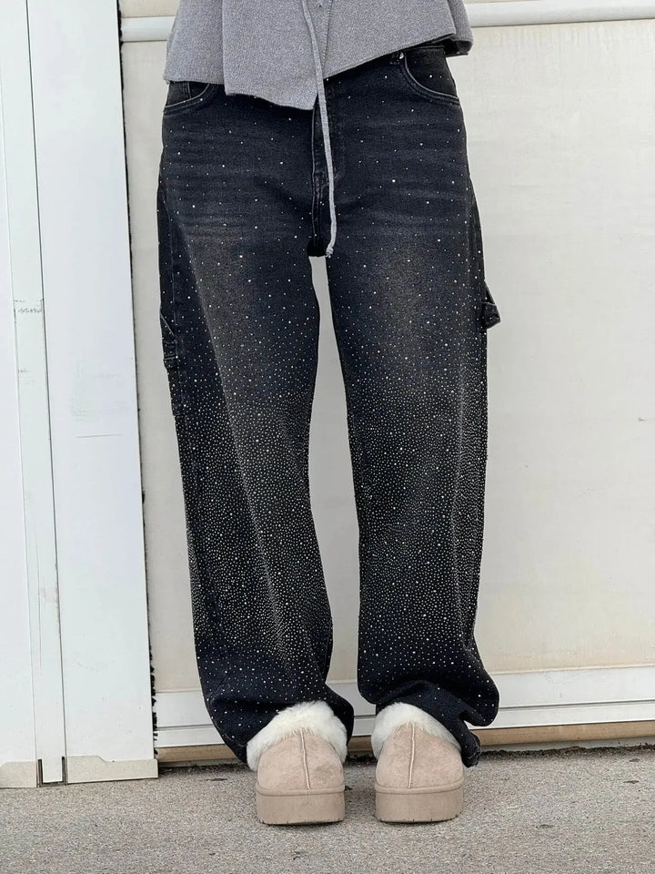Jean à strass | Brillance pour un look décontracté