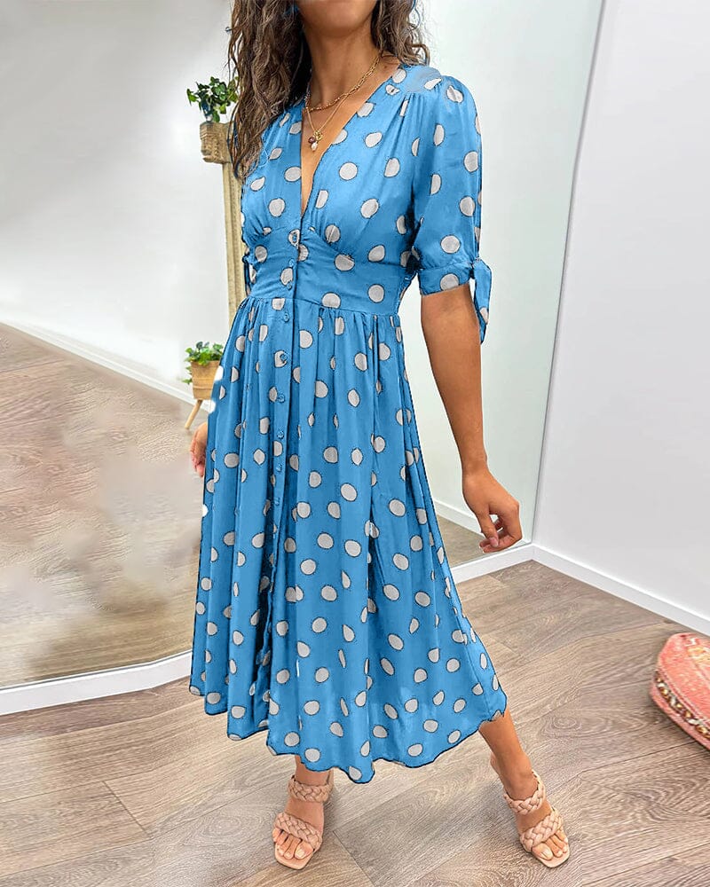 Robe midi à pois | Élégance vintage pour tous les jours
