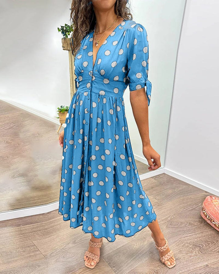 Robe midi à pois | Élégance vintage pour tous les jours