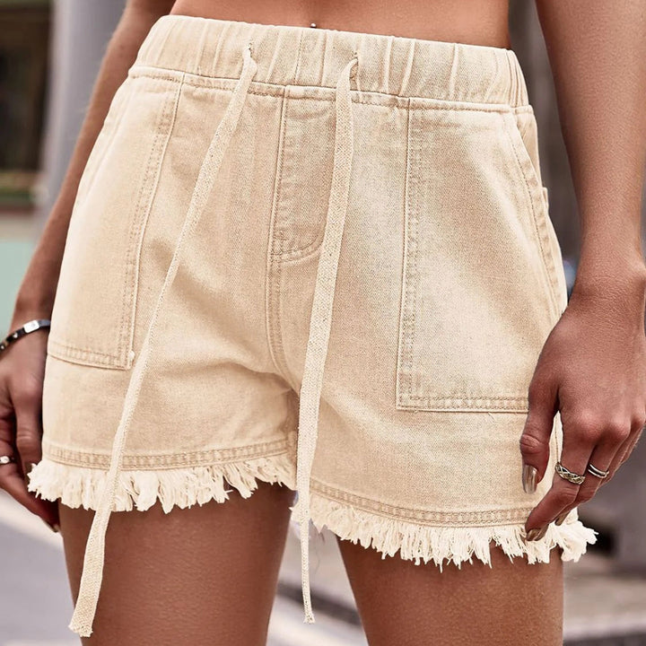 Short en denim à franges | Confort estival