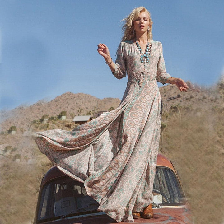 Robe maxi bohème femme | Style champêtre et fluide pour l'été