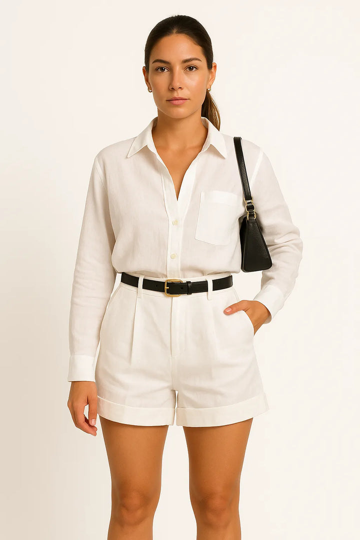 Ensemble chemise et short | Élégance décontractée pour l'été