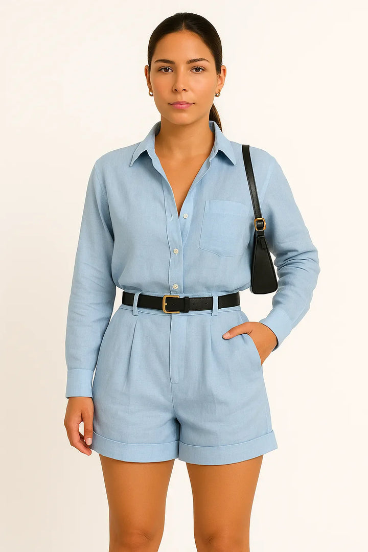 Ensemble chemise et short | Élégance décontractée pour l'été