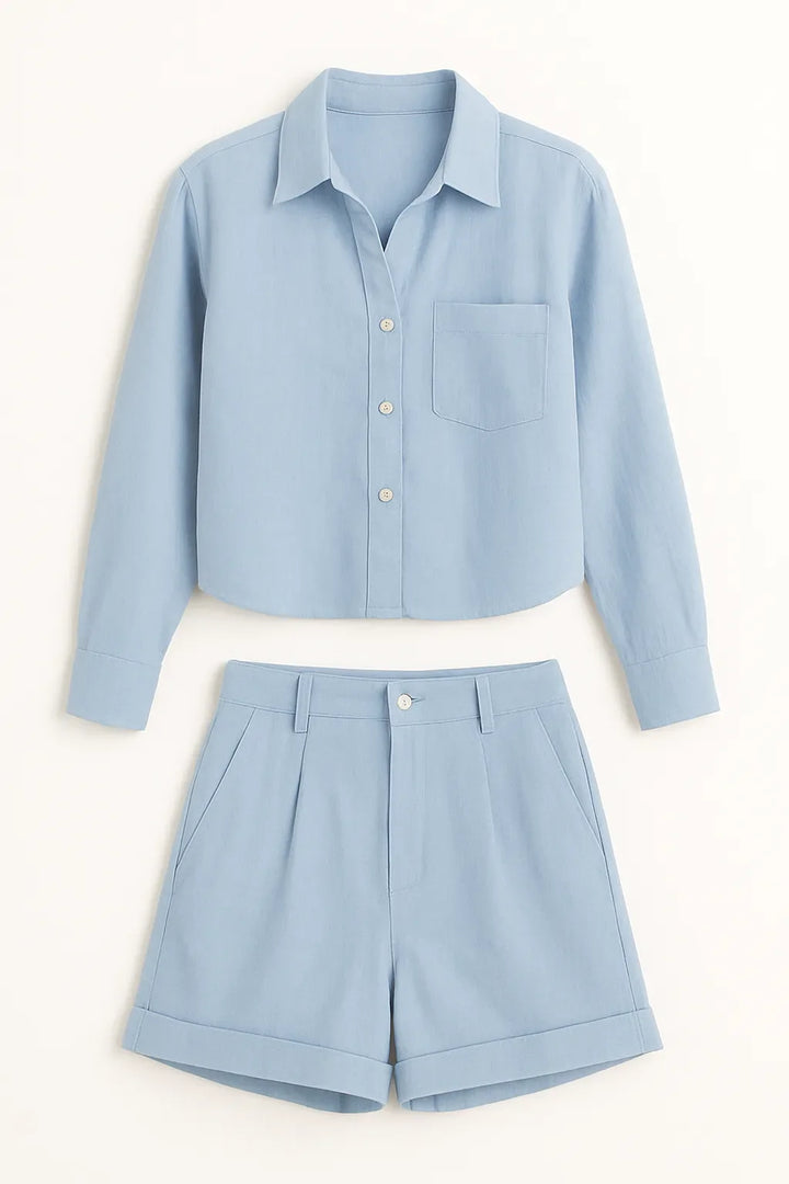 Ensemble chemise et short | Élégance décontractée pour l'été