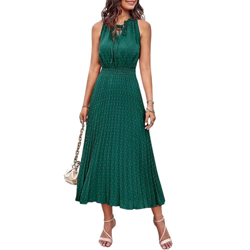 Robe plissée midi | Élégance légère pour la belle saison
