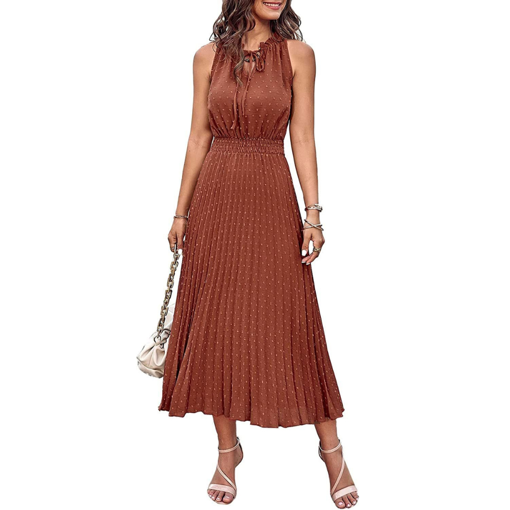 Robe plissée midi | Élégance légère pour la belle saison