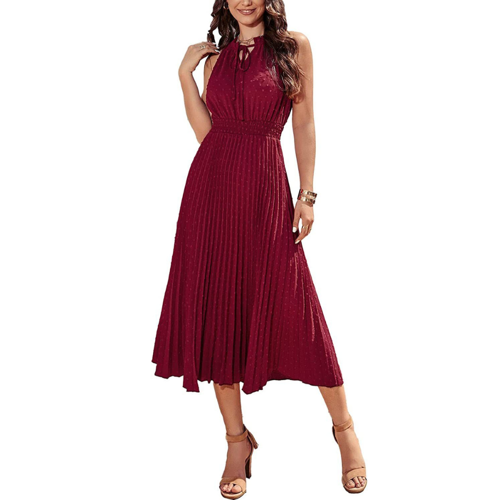 Robe plissée midi | Élégance légère pour la belle saison