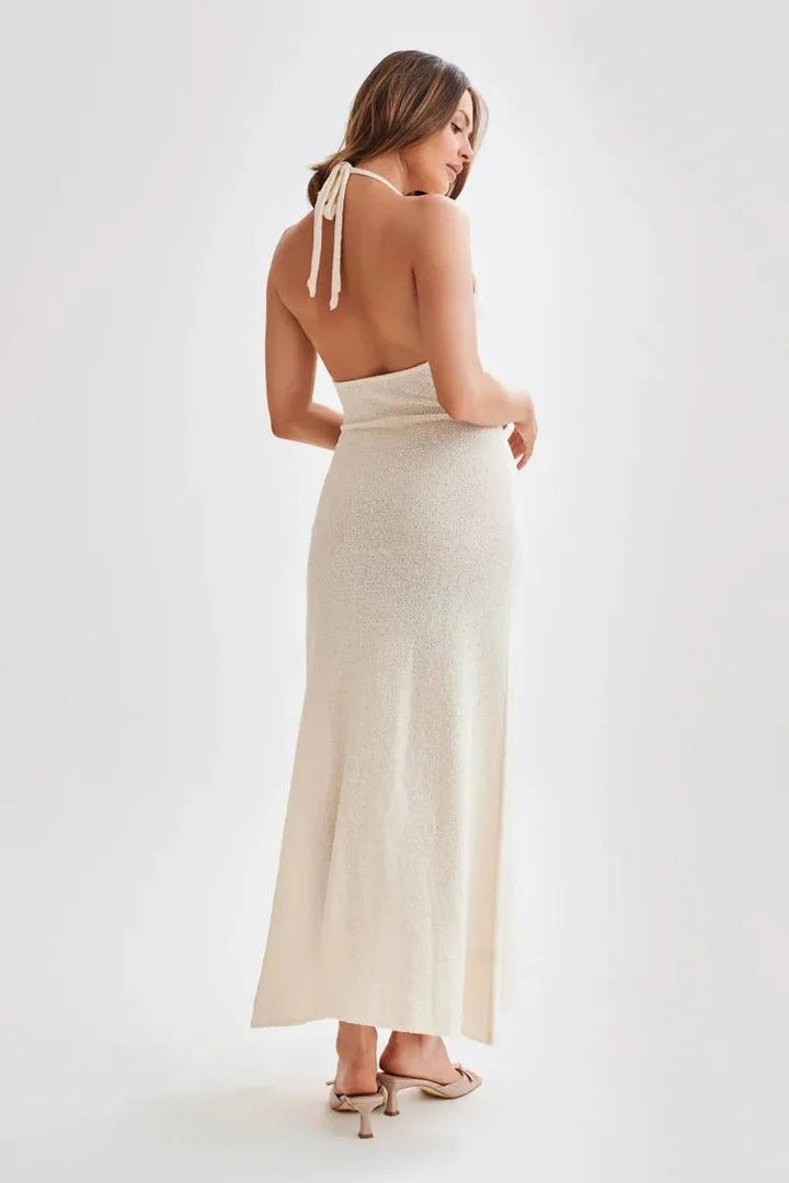 Robe longue fendue ornée | Élégance d'été