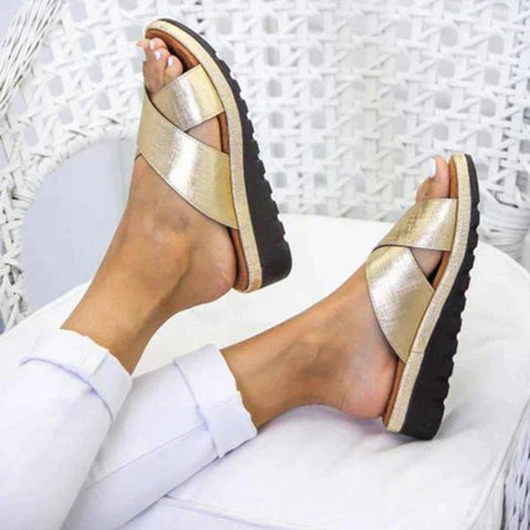 Sandales croisées compensées | Confort et style pour l'été