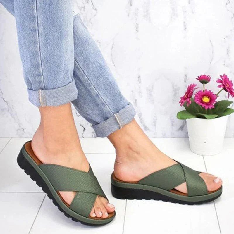 Sandales croisées compensées | Confort et style pour l'été