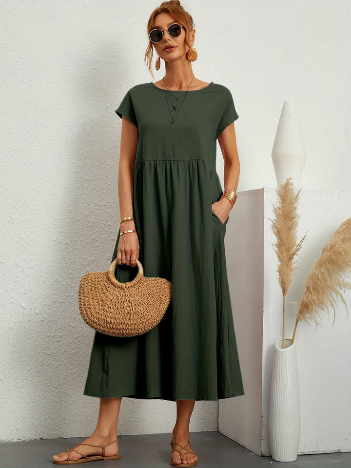 Robe midi ample à poches | Confort raffiné