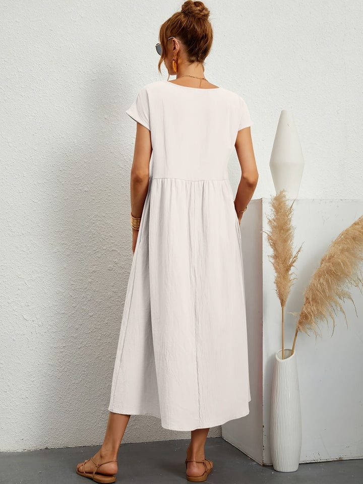 Robe midi ample à poches | Confort raffiné