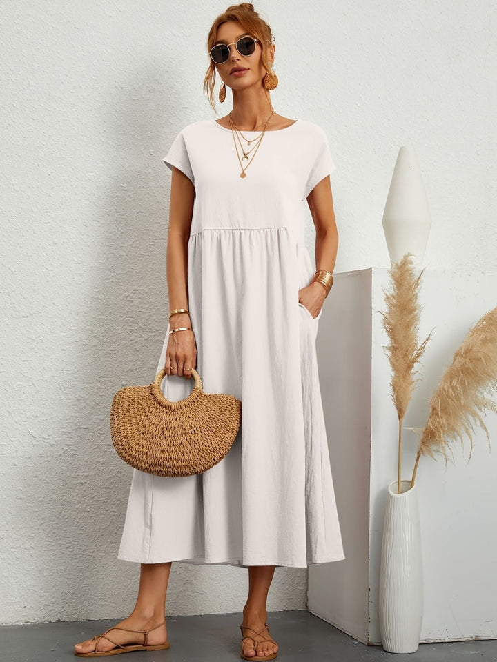 Robe midi ample à poches | Confort raffiné