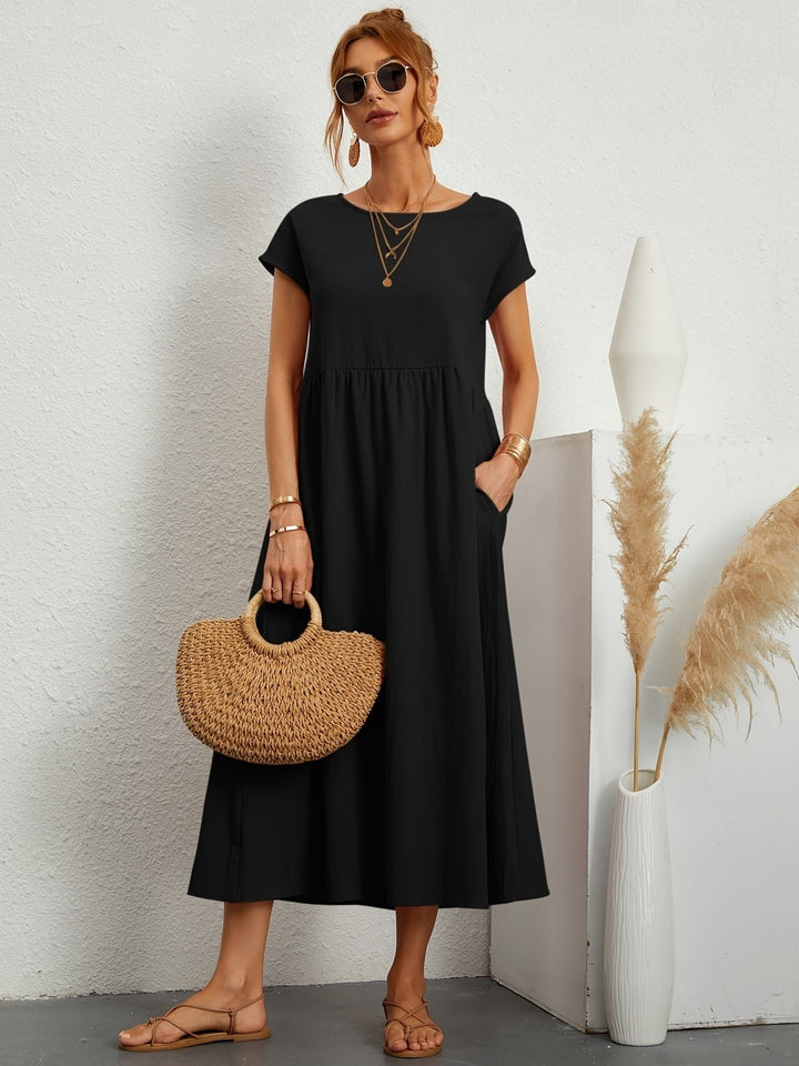 Robe midi ample à poches | Confort raffiné