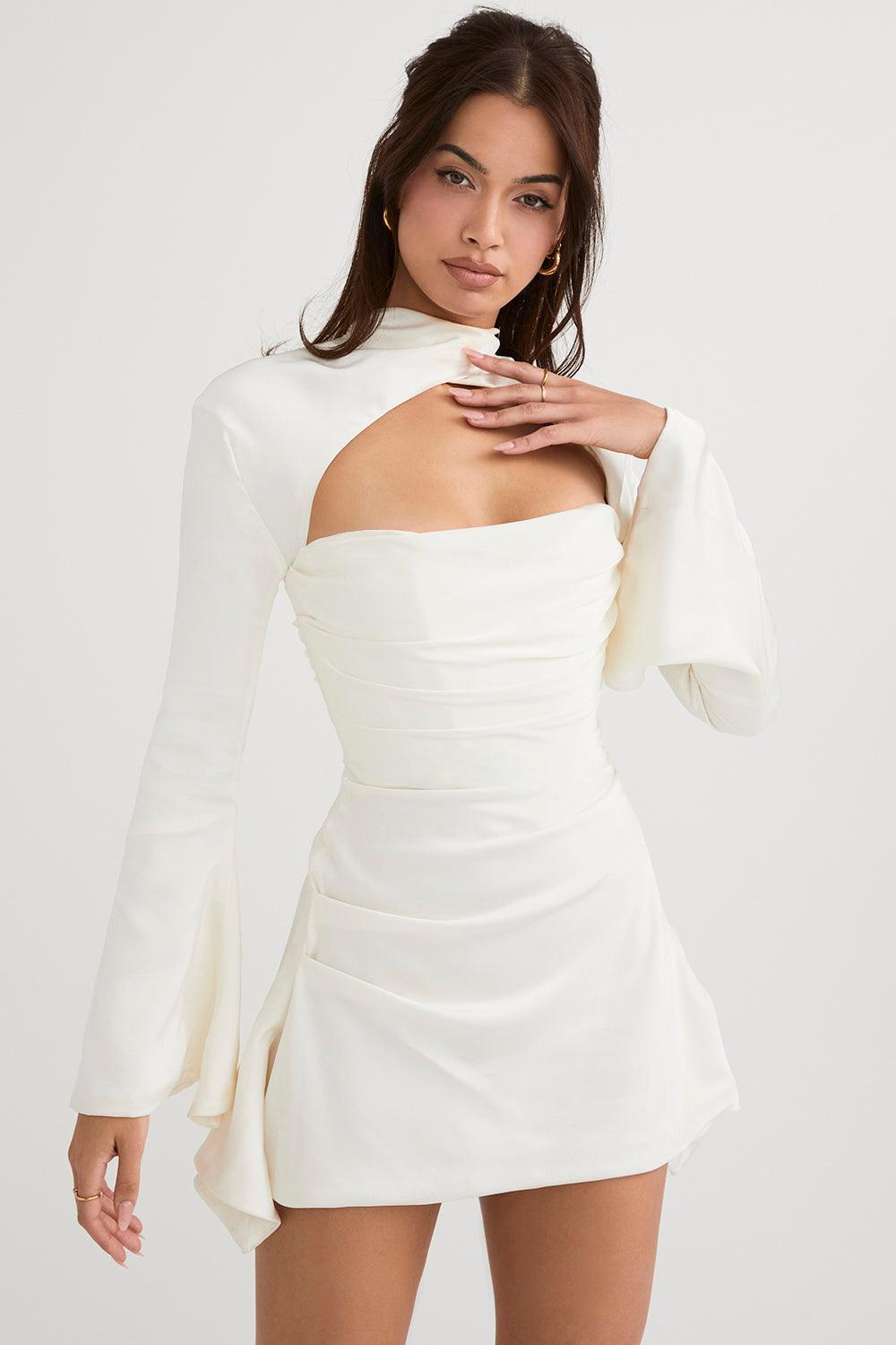 Robe courte femme | Élégance moderne manches longues