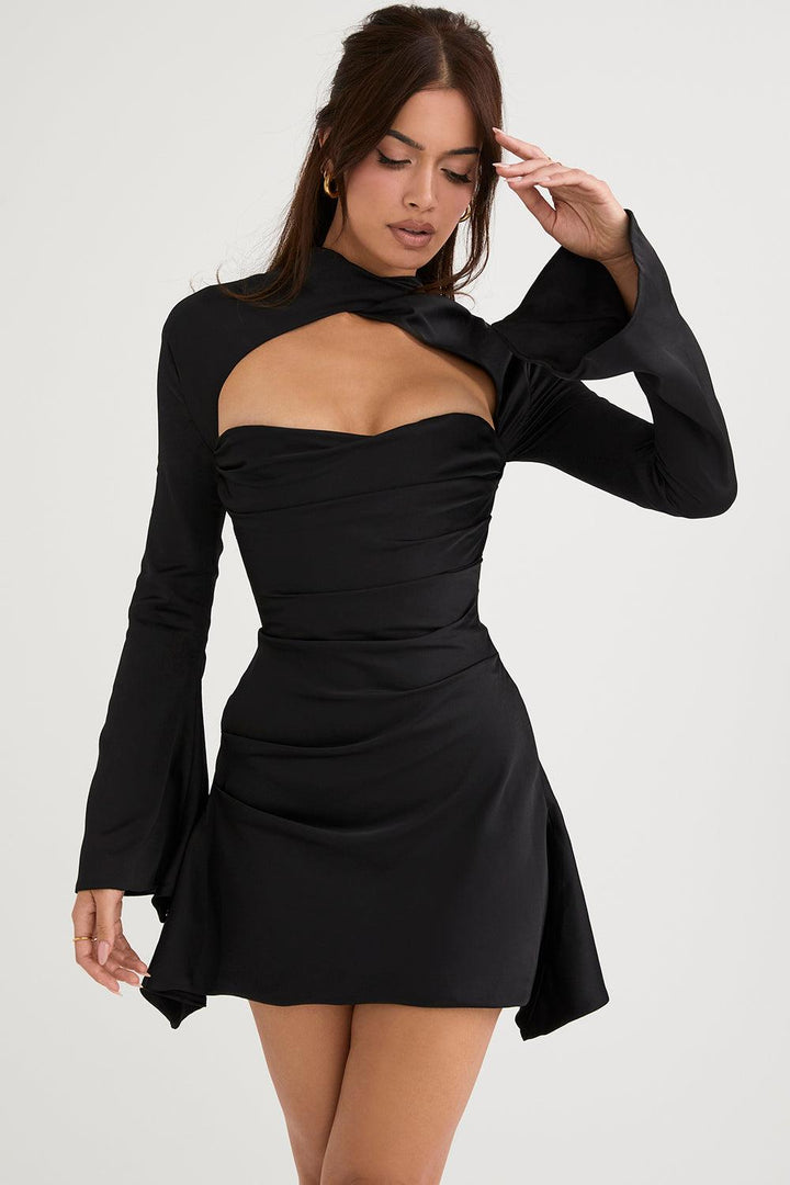 Robe courte femme | Élégance moderne manches longues
