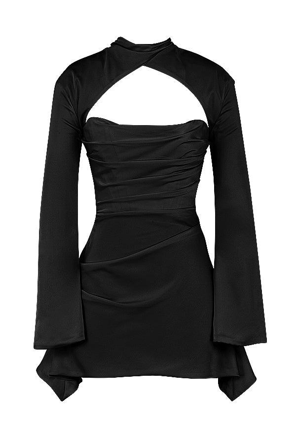 Robe courte femme | Élégance moderne manches longues