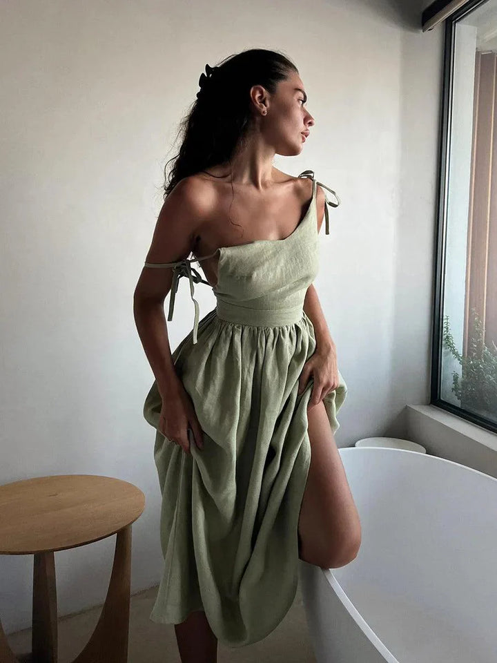 Robe longue dos-nu | Parfaite pour la plage