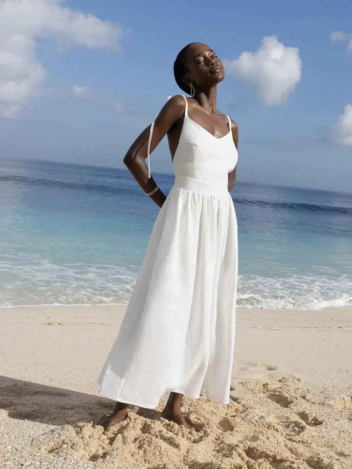 Robe longue dos-nu | Parfaite pour la plage
