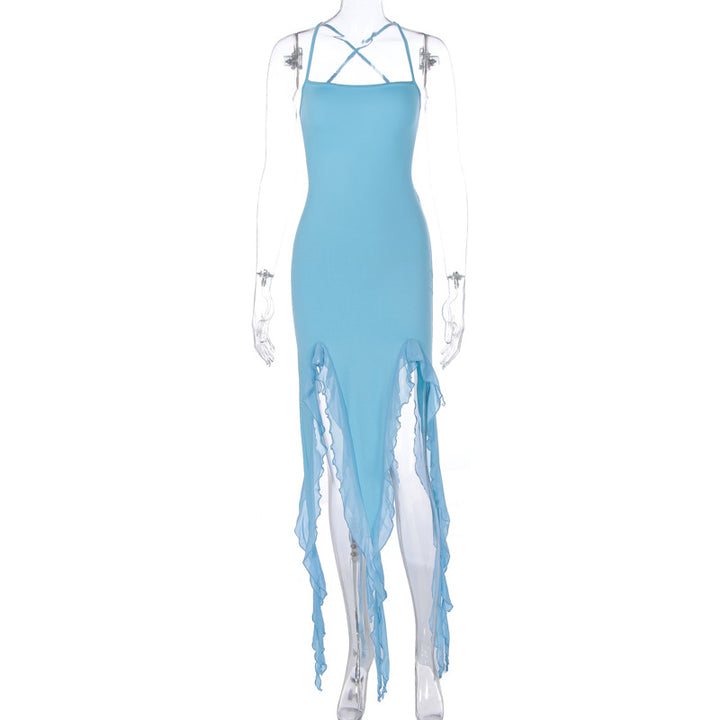 Robe effet queue de pie à volants | Idéale pour soirées élégantes