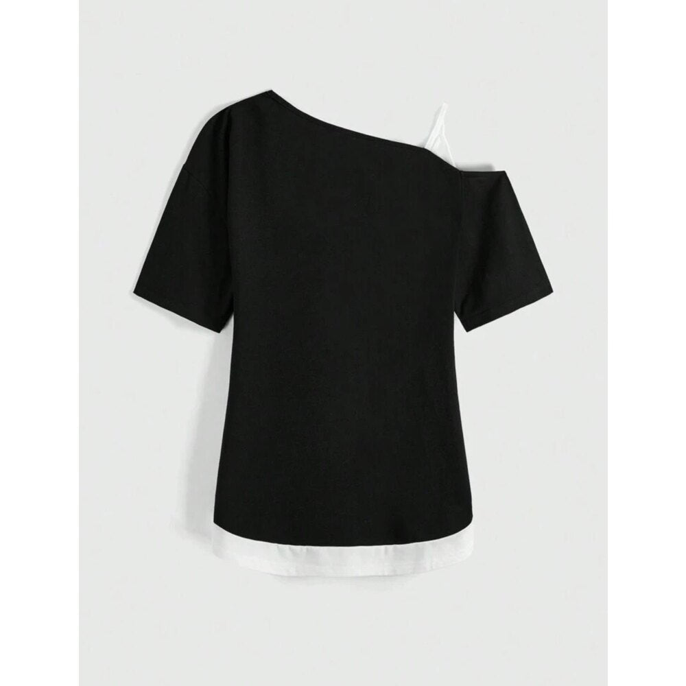 T-shirt asymétrique | Style graphique audacieux