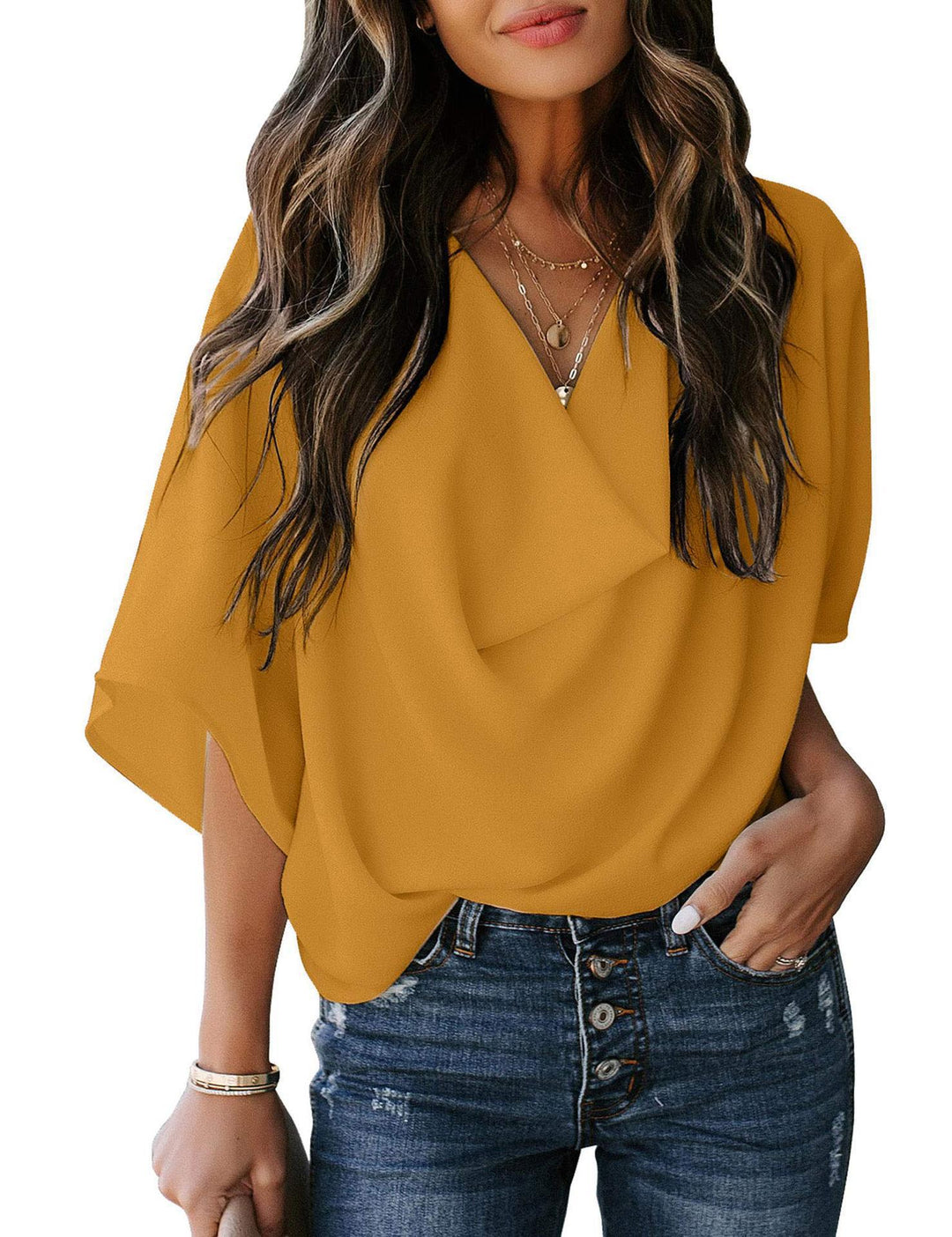 Blouse Élégante à Col Dégagé | Style Décontracté et Chic pour Tous les Jours