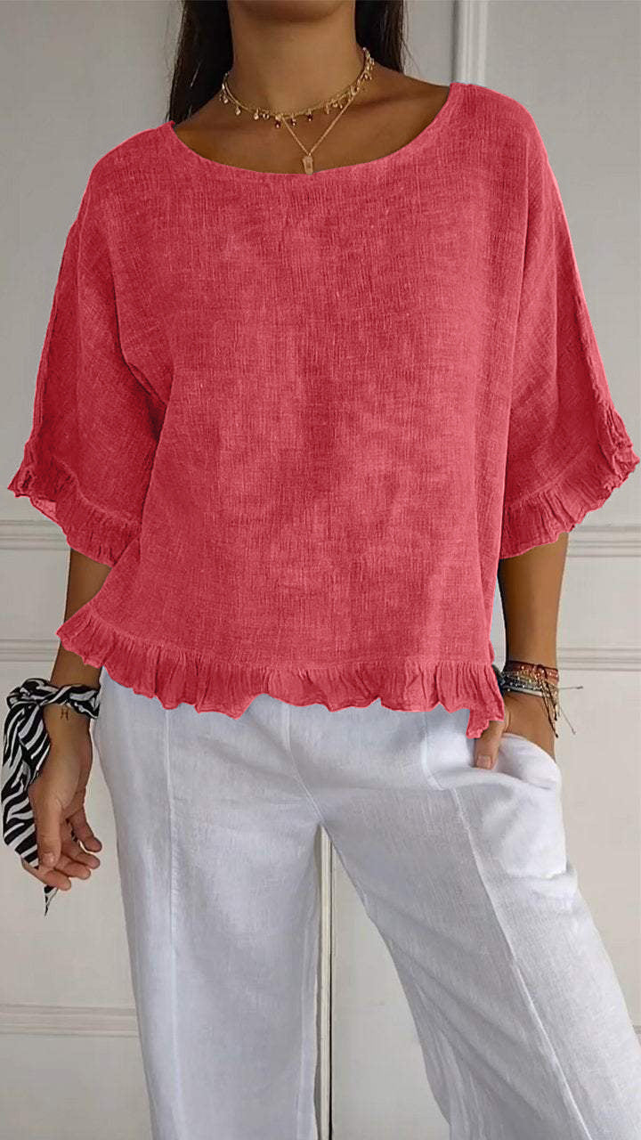 Chemise Ample à Volants | Élégance Décontractée et Confort Quotidien