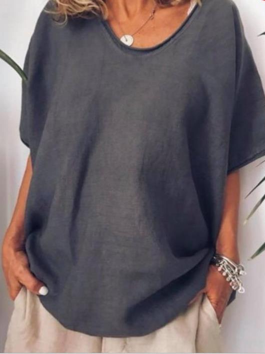 T-shirt ample col en V | Élégance décontractée pour journées ensoleillées