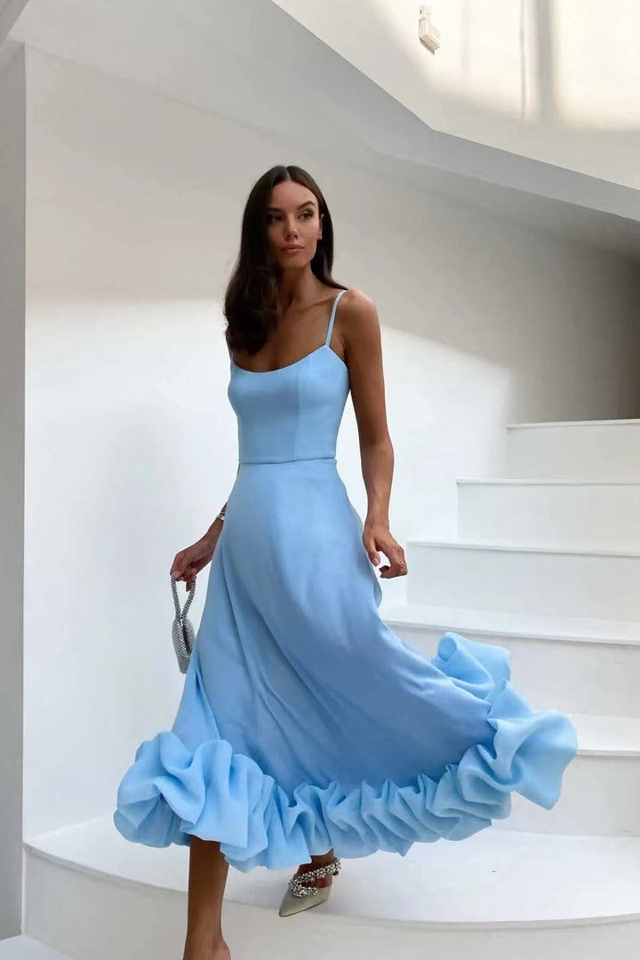 Robe midi bustier volantée | Élégance et féminité