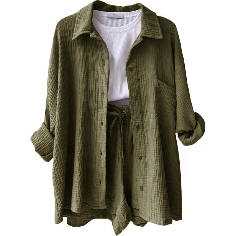 Ensemble chemise longue et short | Confort et style pour les journées détendues